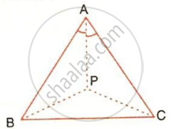 The image displays a triangle ABC with an interior point P connected by dashed lines to vertices A, B, and C, featuring angle arcs at vertex A. It illustrates triangle concurrency, the incenter, and the properties of angle bisectors.