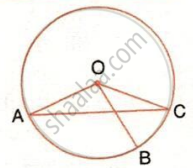 A circle with centre O and points A, B, and C on its circumference, with radii drawn to the points.