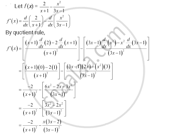 Find The Derivative Of 2 X 1 X 2 3x 1 Mathematics Shaalaa Com