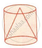 The image displays a right circular cylinder containing a conical cavity carved out from its base up to the top interior.