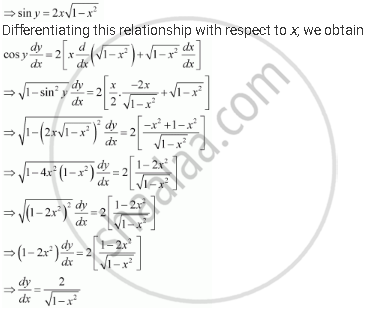 Find Dy Dx For Y Sin 1 2xsqrt 1 X 2 1 Sqrt2 X 1 Sqrt2 Mathematics Shaalaa Com