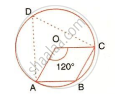 A cyclic quadrilateral with centre O and central angle AOC marked 120°.