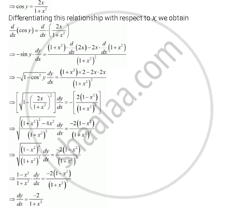 Find Dx Dy For Y Cos 1 2x 1 X 2 1 X 1 Mathematics Shaalaa Com