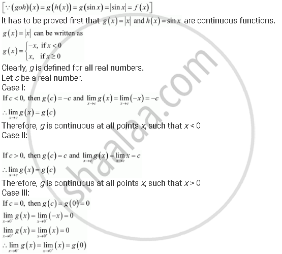 Examine Sin X Is A Continuous Function Mathematics Shaalaa Com