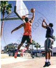 The image displays an outdoor photograph of players on a basketball court, corresponding to the document reference source.