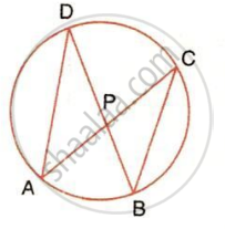 A circle with chords AC and BD intersecting at an interior point P.