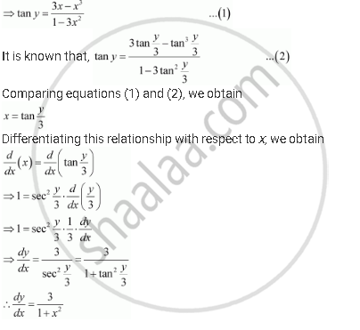 Find Dy Dx For Y Tan 1 3x X 3 1 3x 2 1 Sqrt3 X 1 Sqrt3 Mathematics Shaalaa Com