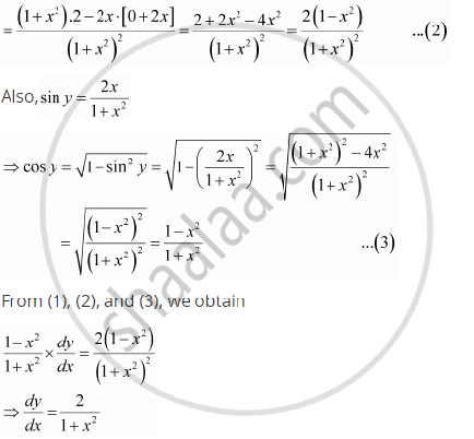 Find Dy Dx For Y Sin 1 2x 1 X 2 Mathematics Shaalaa Com