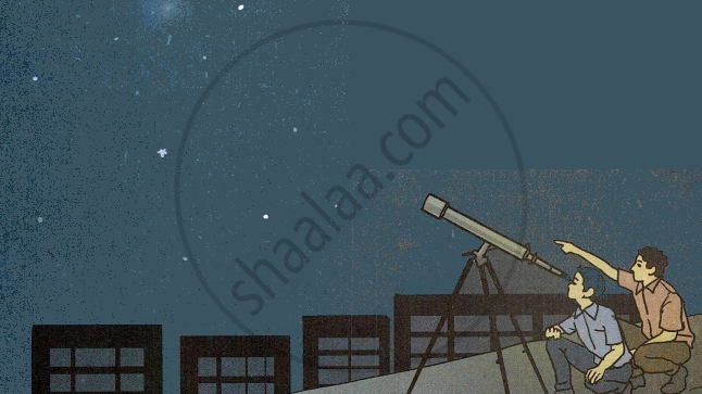 Two students are observing the night sky through a telescope.