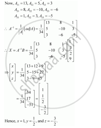 Solve System Of Linear Equations Using Matrix Method 2x Y Z 1 X 2y Z 3 2 3y 5z 9 Mathematics Shaalaa Com