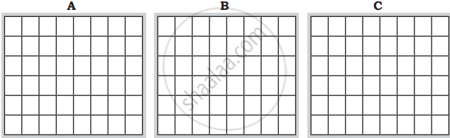 Shade [\frac{1}{8}] of Grid A in red. Shade [\frac{1}{6}] of Grid B in ...