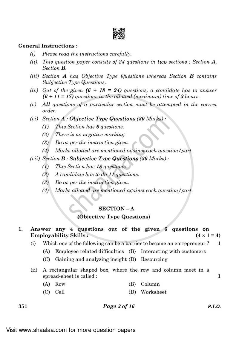 Air Conditioning and Refrigeration 3 2022-2023 Class 12 - CBSE (Central Board of Secondary Education) question paper with PDF download