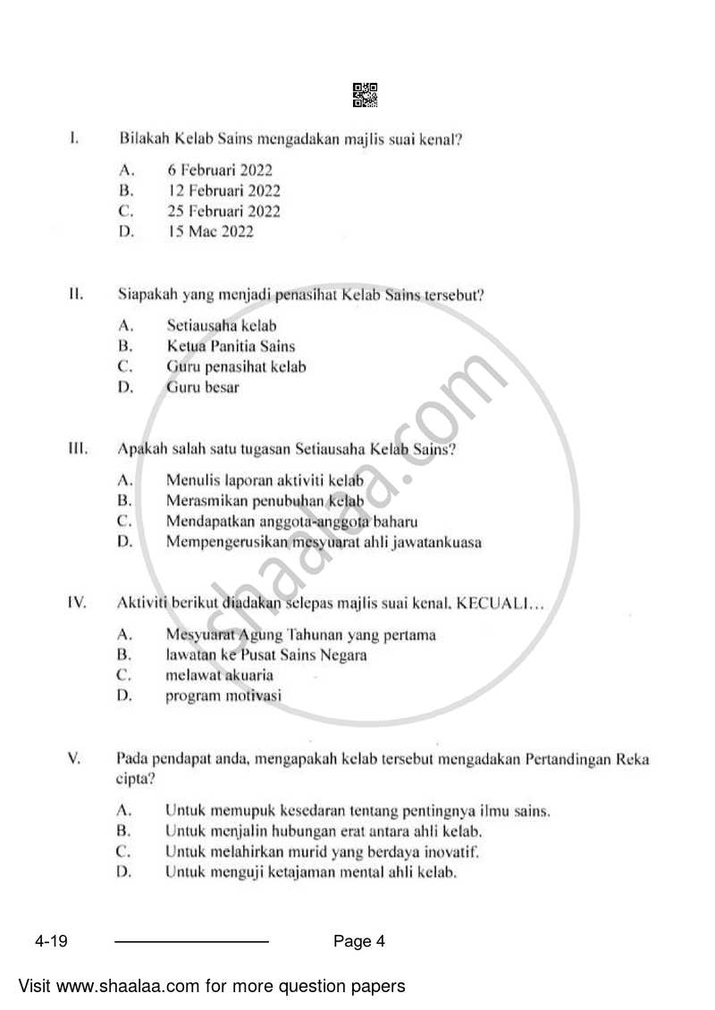 Bahasa Melayu 2023-2024 Class 10 - CBSE (Central Board of Secondary Education) question paper with PDF download