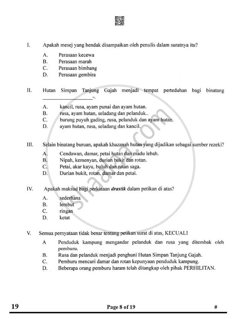 Bahasa Melayu 2024-2025 Class 10 - CBSE (Central Board of Secondary Education) question paper with PDF download