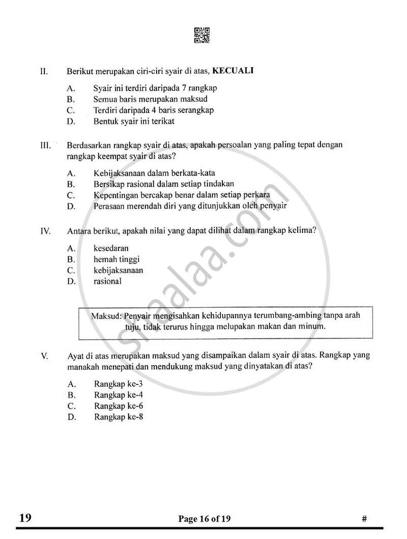 Bahasa Melayu 2024-2025 Class 10 - CBSE (Central Board of Secondary Education) question paper with PDF download