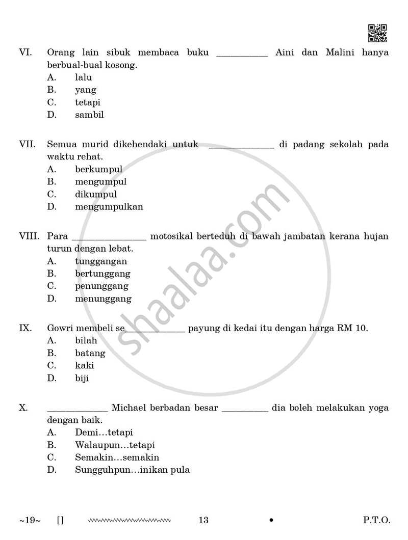 Bahasa Melayu 2025-2026 Class 10 - CBSE (Central Board of Secondary Education) question paper with PDF download