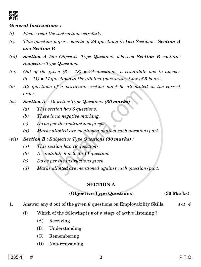Banking 2024-2025 Class 12 - CBSE (Central Board of Secondary Education) question paper with PDF download