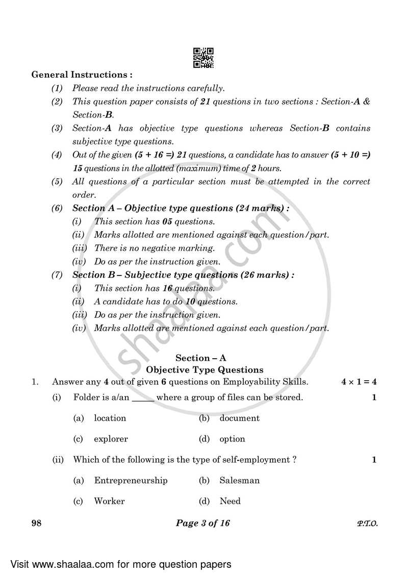 Banking and Insurance 2022-2023 Class 10 - CBSE (Central Board of Secondary Education) question paper with PDF download