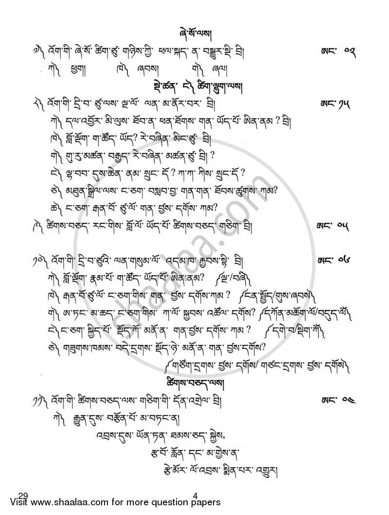 Bhutia 2016-2017 Class 10 - CBSE (Central Board of Secondary Education) question paper with PDF download