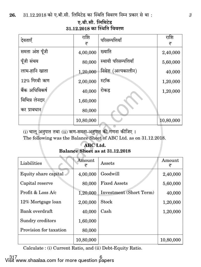 Capital Market Operations 2018-2019 Class 12 - CBSE (Central Board of Secondary Education) question paper with PDF download