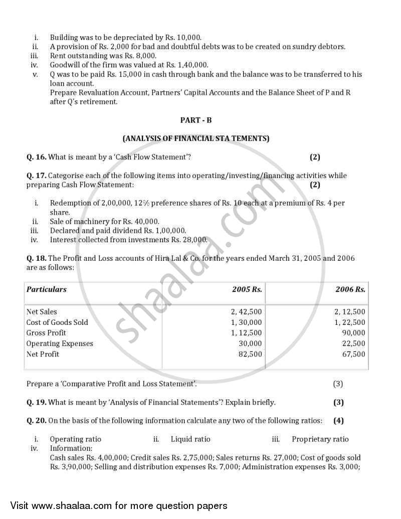 Accountancy 2005-2006 - CBSE 12th - Class 12 - CBSE (Central Board of Secondary Education) question paper with PDF download