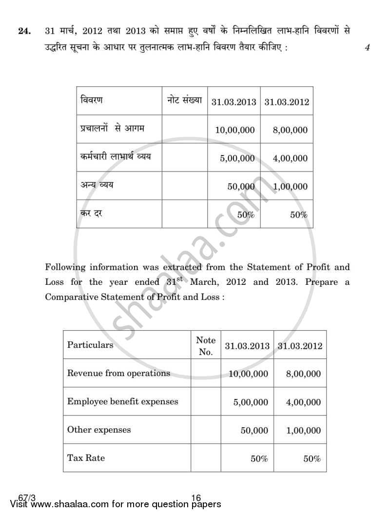 Accountancy 2013-2014 - CBSE 12th - Class 12 - CBSE (Central Board of Secondary Education) question paper with PDF download