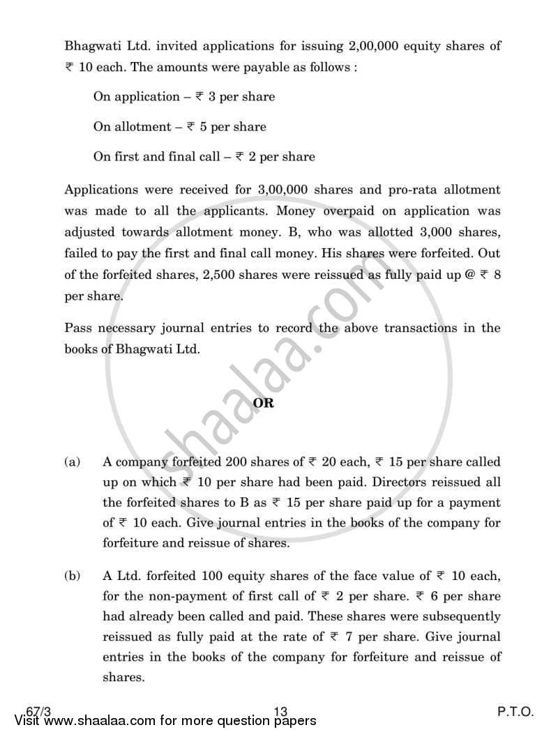 Accountancy 2013-2014 - CBSE 12th - Class 12 - CBSE (Central Board of Secondary Education) question paper with PDF download