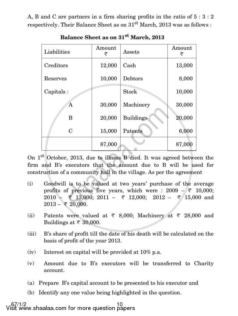 Accountancy 2013-2014 - CBSE 12th - Class 12 - CBSE (Central Board of Secondary Education) question paper with PDF download