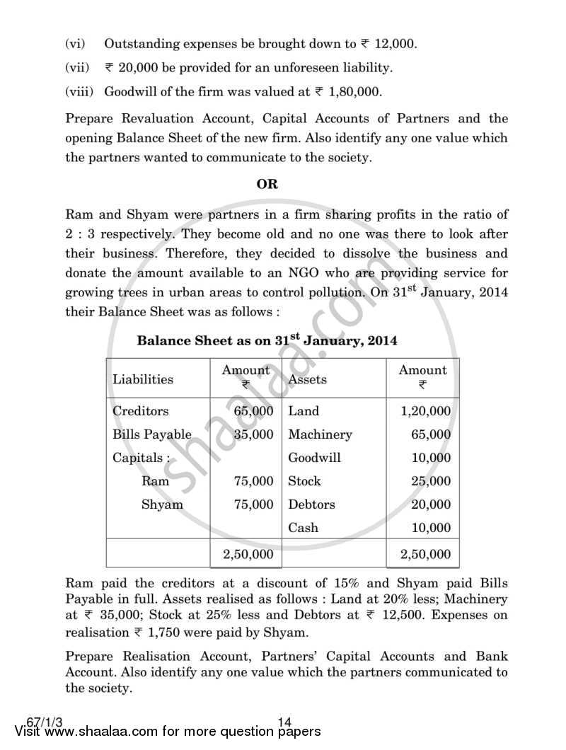 Accountancy 2013-2014 - CBSE 12th - Class 12 - CBSE (Central Board of Secondary Education) question paper with PDF download
