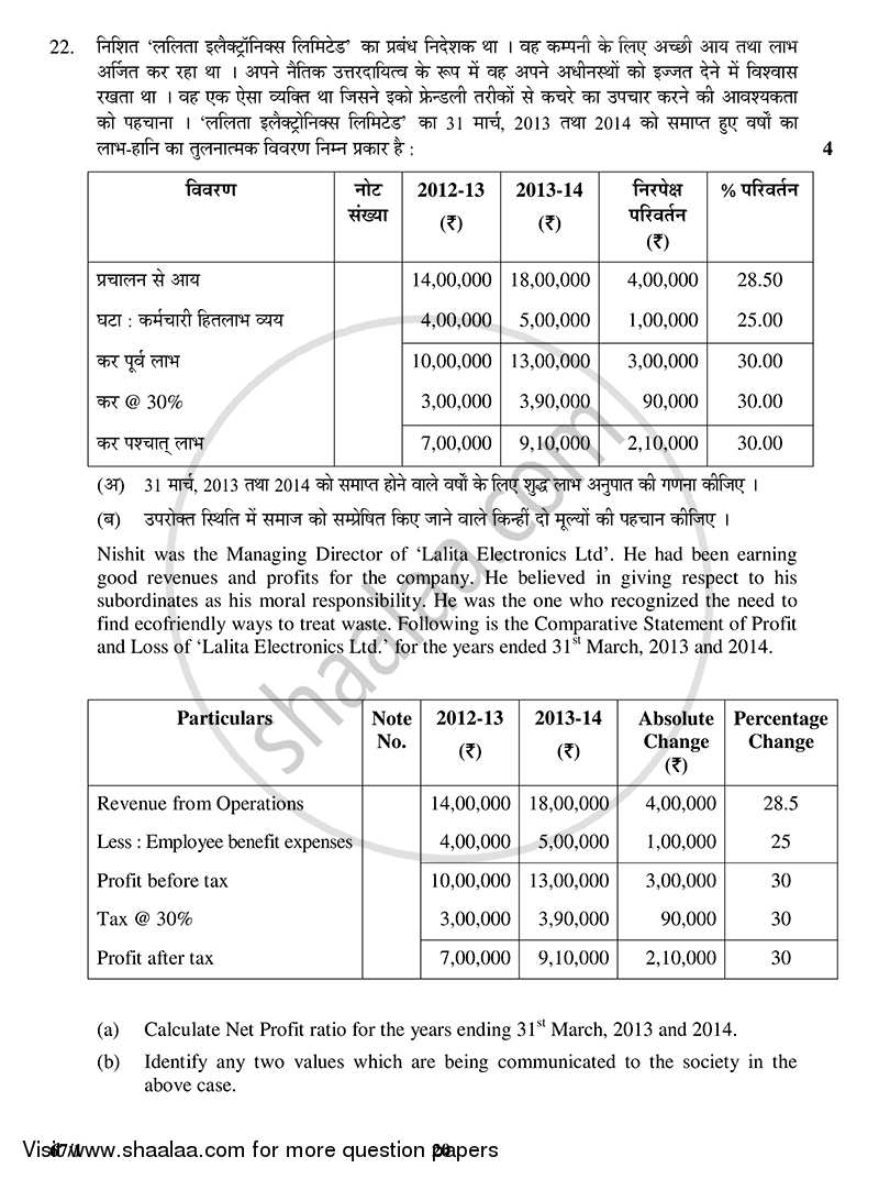 Accountancy 2014-2015 - CBSE 12th - Class 12 - CBSE (Central Board of Secondary Education) question paper with PDF download