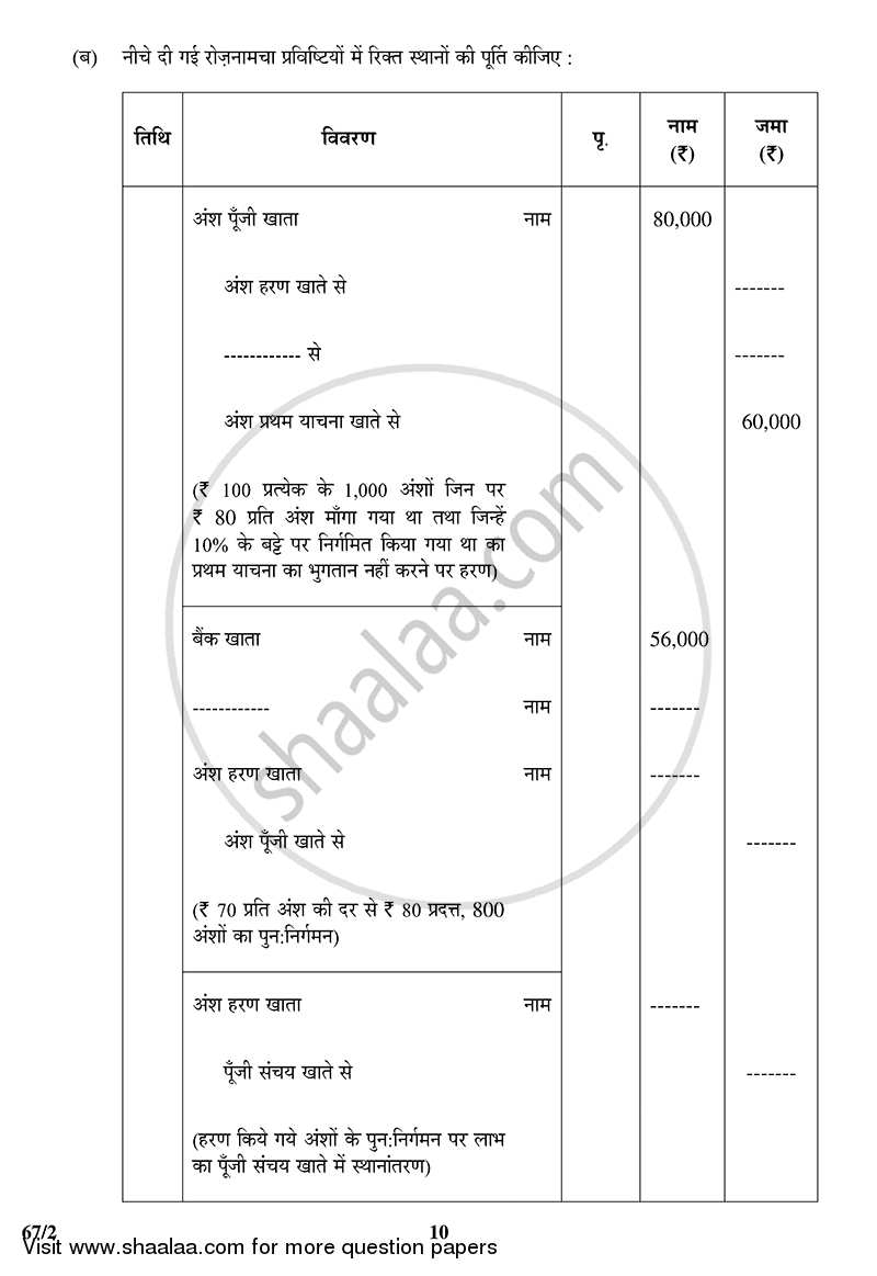 Accountancy 2014-2015 - CBSE 12th - Class 12 - CBSE (Central Board of Secondary Education) question paper with PDF download