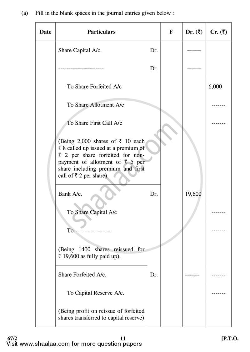 Accountancy 2014-2015 - CBSE 12th - Class 12 - CBSE (Central Board of Secondary Education) question paper with PDF download