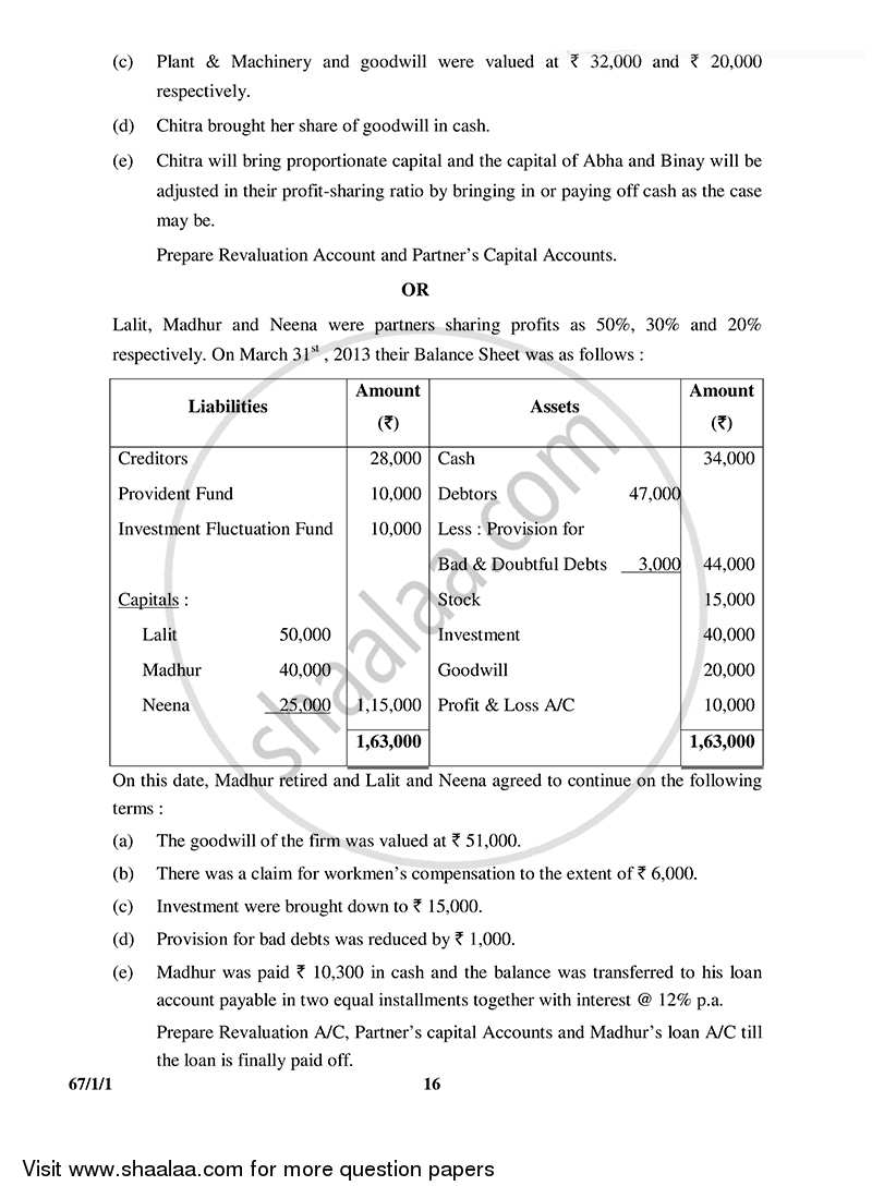 Accountancy 2014-2015 - CBSE 12th - Class 12 - CBSE (Central Board of Secondary Education) question paper with PDF download