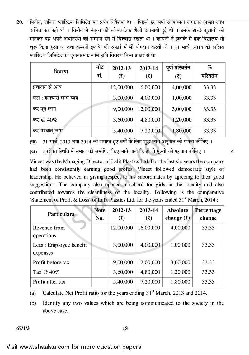 Accountancy 2014-2015 - CBSE 12th - Class 12 - CBSE (Central Board of Secondary Education) question paper with PDF download
