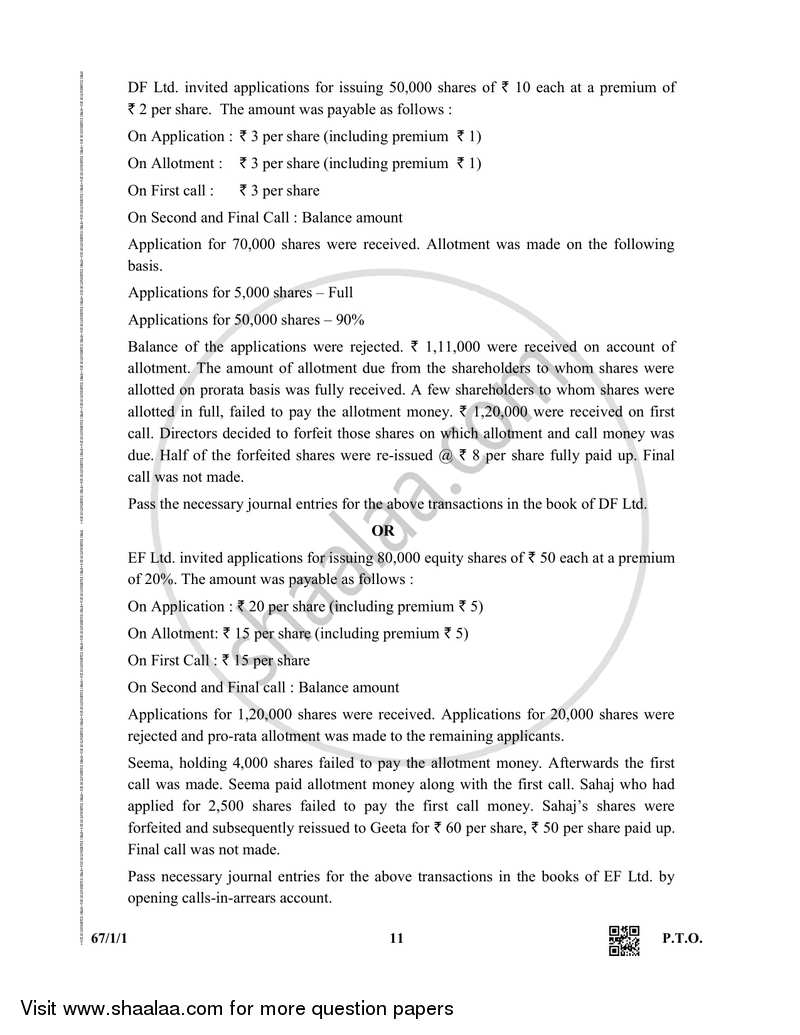 Accountancy 2018-2019 - CBSE 12th - Class 12 - CBSE (Central Board of Secondary Education) question paper with PDF download