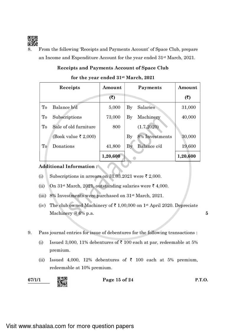 Accountancy 2021-2022 - CBSE 12th - Class 12 - CBSE (Central Board of Secondary Education) question paper with PDF download