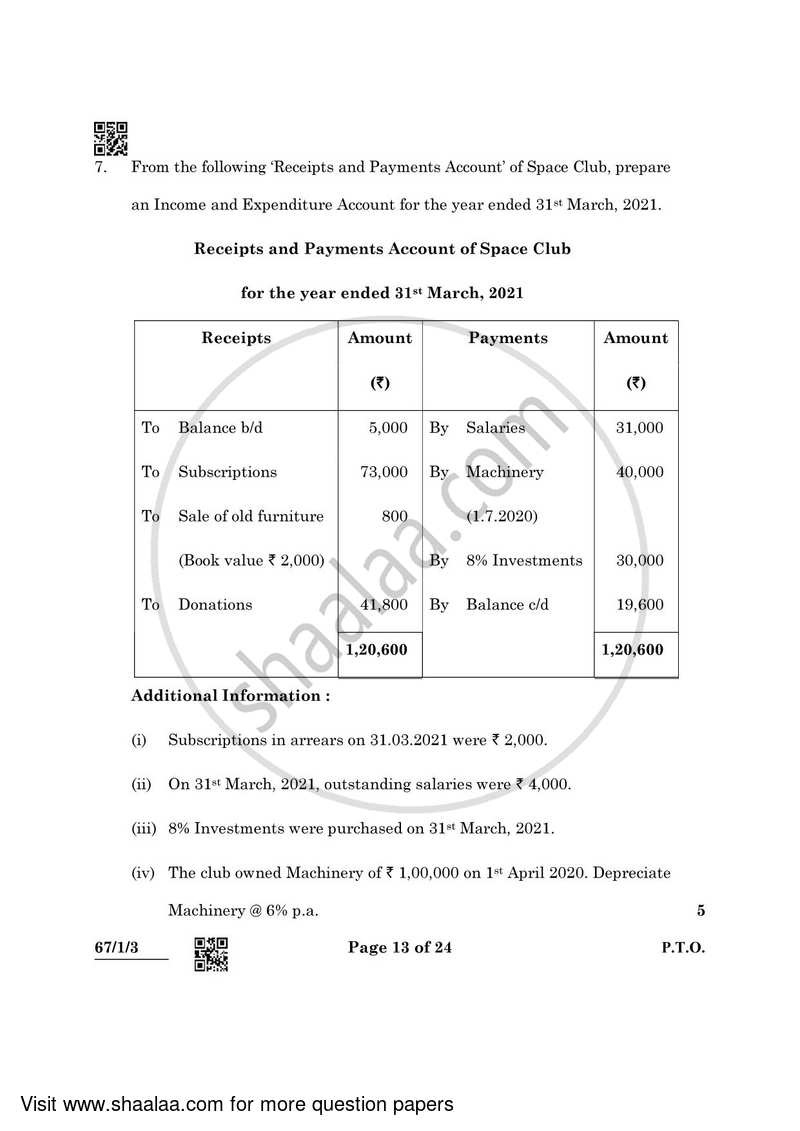 Accountancy 2021-2022 - CBSE 12th - Class 12 - CBSE (Central Board of Secondary Education) question paper with PDF download