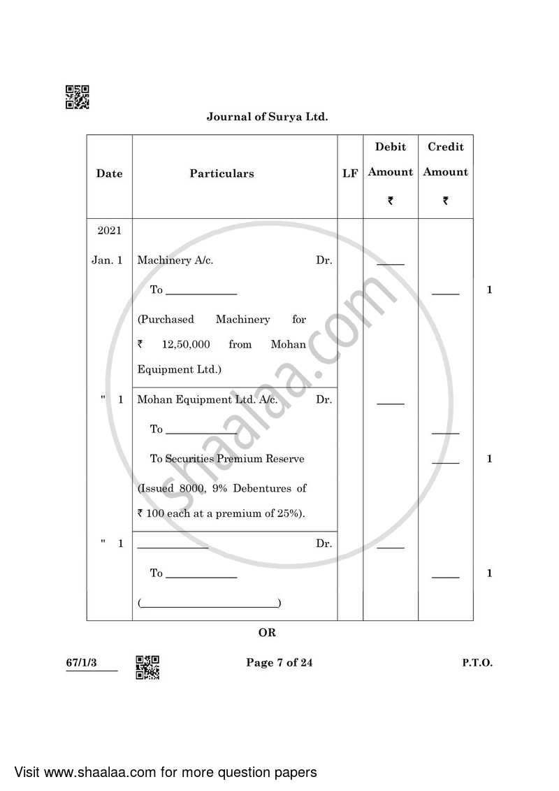Accountancy 2021-2022 - CBSE 12th - Class 12 - CBSE (Central Board of Secondary Education) question paper with PDF download
