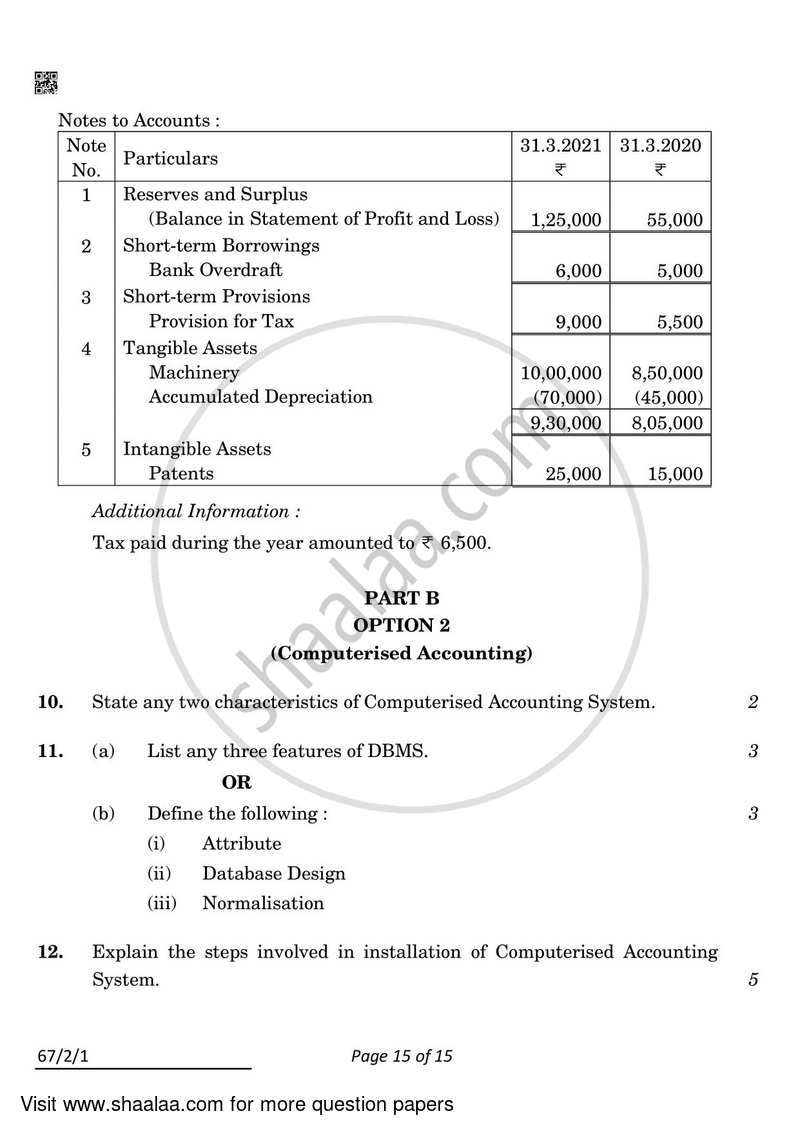Accountancy 2021-2022 - CBSE 12th - Class 12 - CBSE (Central Board of Secondary Education) question paper with PDF download