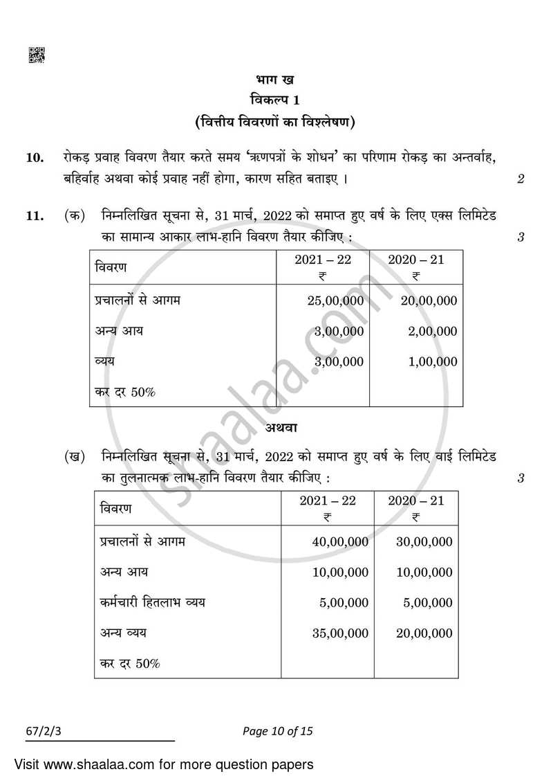 Accountancy 2021-2022 - CBSE 12th - Class 12 - CBSE (Central Board of Secondary Education) question paper with PDF download