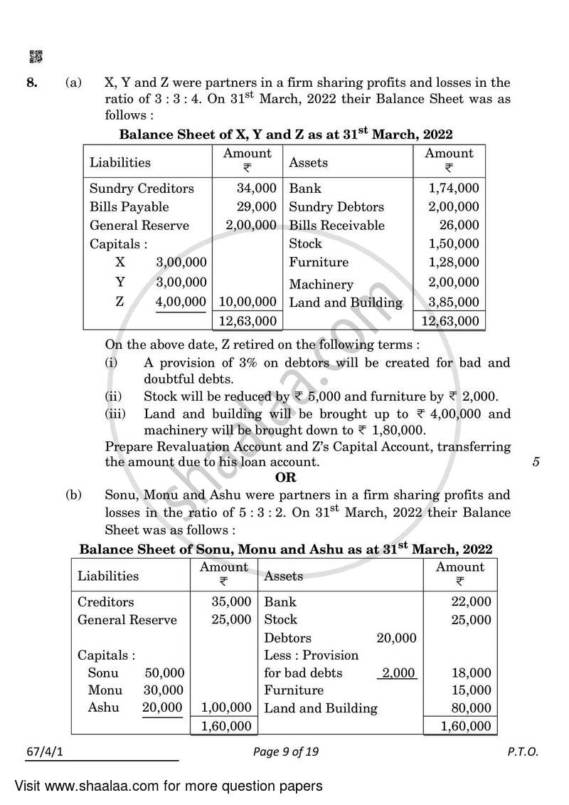 Accountancy 2021-2022 - CBSE 12th - Class 12 - CBSE (Central Board of Secondary Education) question paper with PDF download