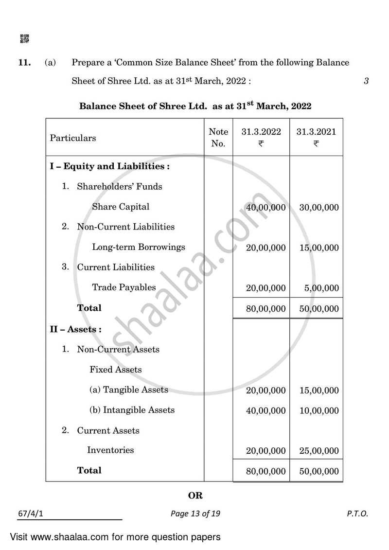 Accountancy 2021-2022 - CBSE 12th - Class 12 - CBSE (Central Board of Secondary Education) question paper with PDF download