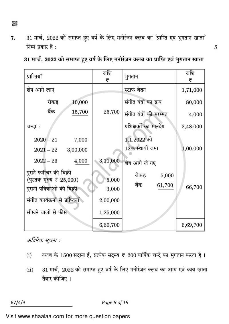 Accountancy 2021-2022 - CBSE 12th - Class 12 - CBSE (Central Board of Secondary Education) question paper with PDF download