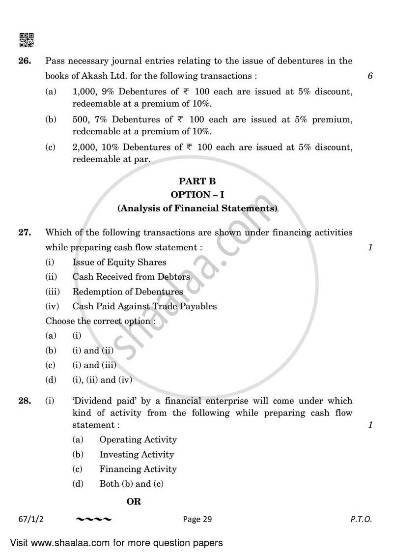 Accountancy 2022-2023 - CBSE 12th - Class 12 - CBSE (Central Board of Secondary Education) question paper with PDF download