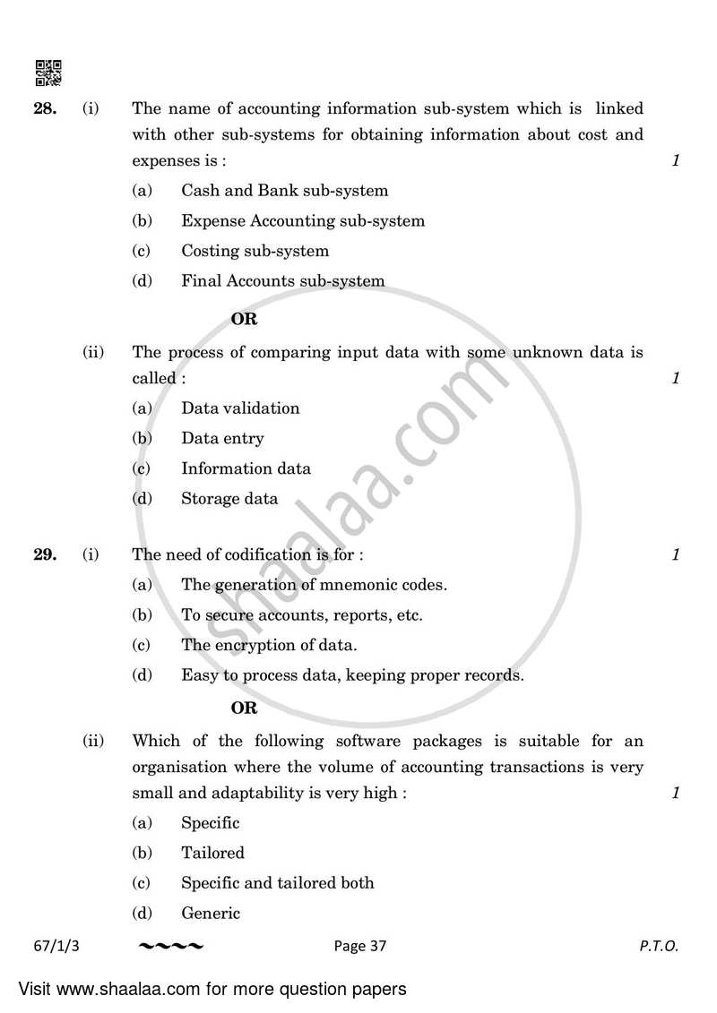 Accountancy 2022-2023 - CBSE 12th - Class 12 - CBSE (Central Board of Secondary Education) question paper with PDF download