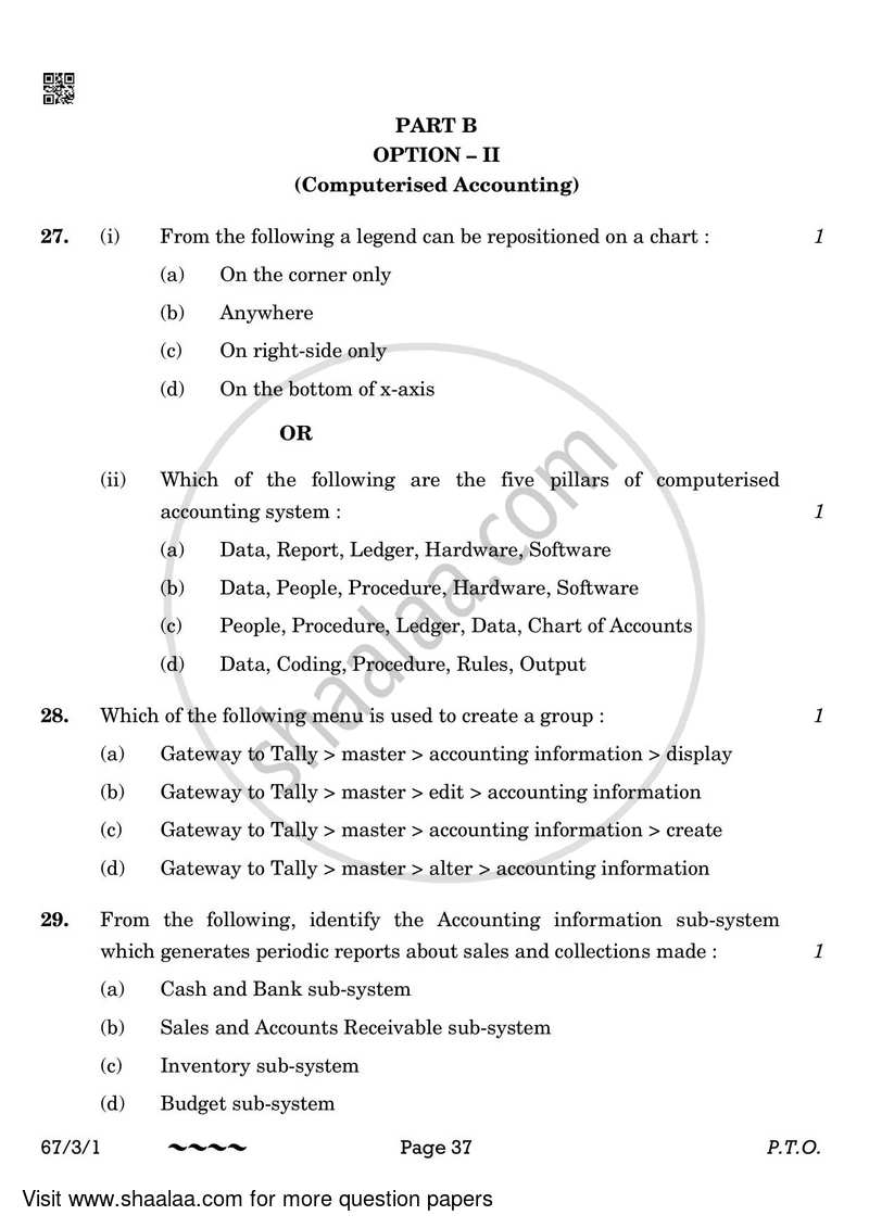 Accountancy 2022-2023 - CBSE 12th - Class 12 - CBSE (Central Board of Secondary Education) question paper with PDF download