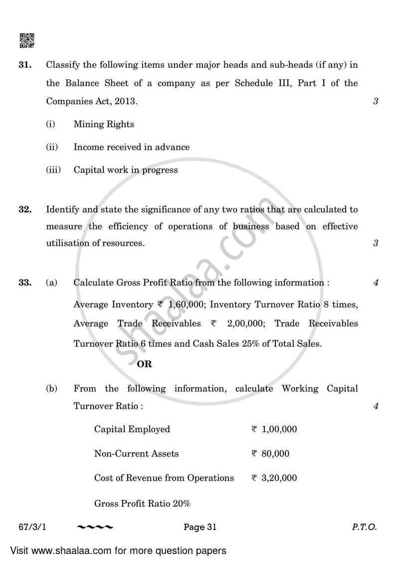 Accountancy 2022-2023 - CBSE 12th - Class 12 - CBSE (Central Board of Secondary Education) question paper with PDF download