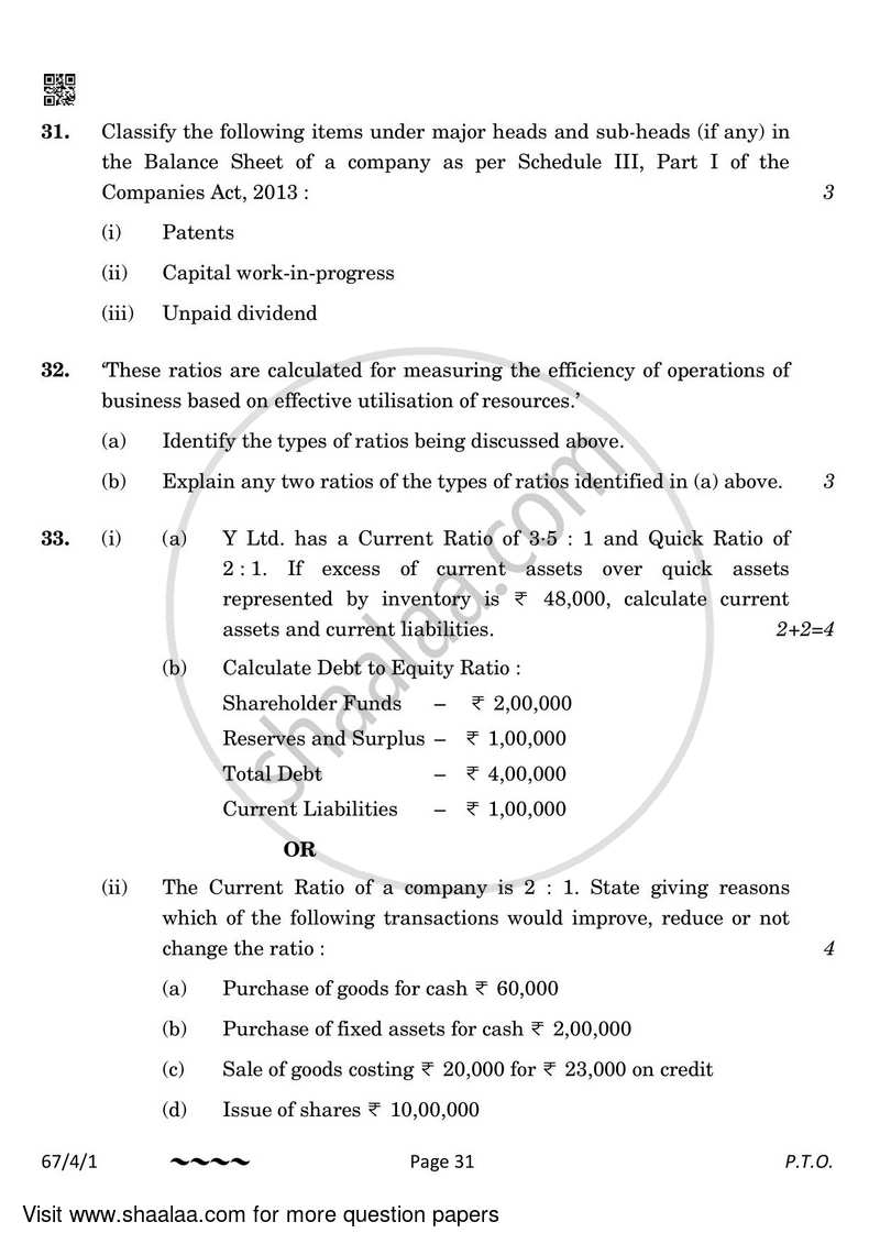 Accountancy 2022-2023 - CBSE 12th - Class 12 - CBSE (Central Board of Secondary Education) question paper with PDF download