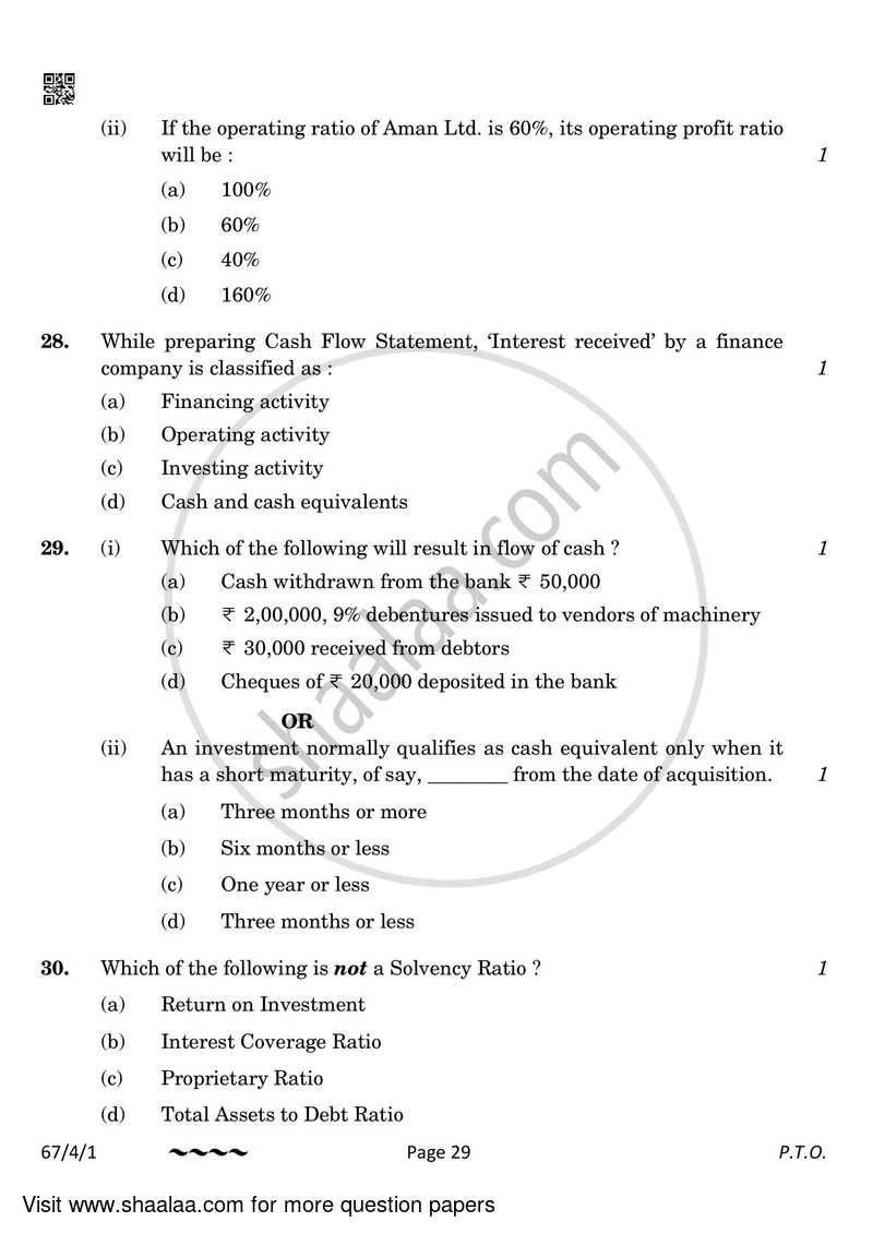 Accountancy 2022-2023 - CBSE 12th - Class 12 - CBSE (Central Board of Secondary Education) question paper with PDF download