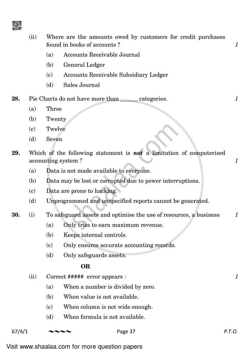 Accountancy 2022-2023 - CBSE 12th - Class 12 - CBSE (Central Board of Secondary Education) question paper with PDF download